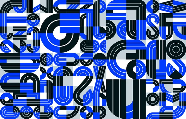 Geometryczny Wektor Wzorca Abstrakcyjny Projekt Tła Niebieskimi Elementami Pochodzącymi Typografii — Wektor stockowy