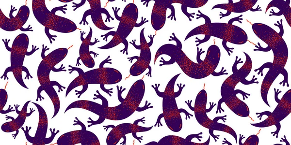 Lizards Seamless Textile Vector Background Lot Reptiles Endless Texture Stylish — Stock Vector