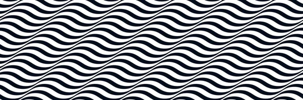Wavy Lines Water Seamless Pattern Vector Dimensional Endless Background Wallpaper — Stock Vector