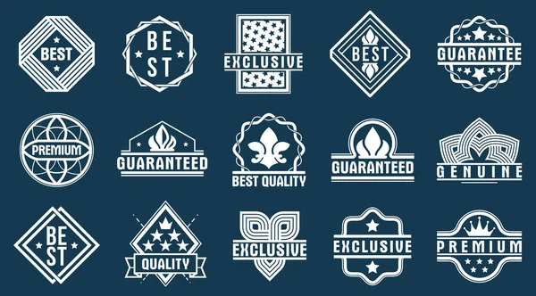 Premium Beste Kwaliteit Vectoremblemen Set Zwart Wit Badges Logo Collectie — Stockvector