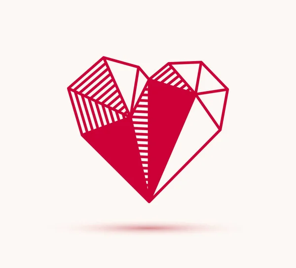 Bajo Poli Geométrico Icono Del Vector Del Corazón Logotipo Diseño — Vector de stock