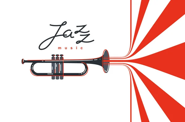 Simbolo Musica Jazz Logo Vettoriale Illustrazione Stile Piatto Isolato Logotipo — Vettoriale Stock