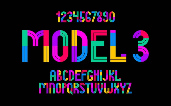 Kinderen Kleurrijke Geometrische Lettertype Vector Alfabet Kid Play Spel Typeset — Stockvector