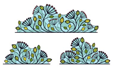 Beyaz, klasik moda tarzı afiş üzerine izole edilmiş yapraklar ve böğürtlenler içeren çiçek vektör tasarımı veya tasarım, lüks vintage lineer amblem veya çerçeve elementi için metin ayırıcısı.