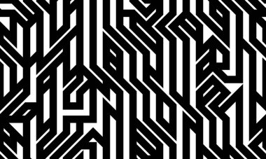 Tekniksiz doğrusal şablon vektörü, tek renkli devre kartı sınırsız arkaplan duvar kağıdı resmi, siyah beyaz geometrik tasarım mikro resim.