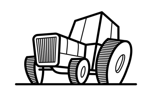 Tractor Vector Cartoon Style Icon Isolated White Background — Stock Vector