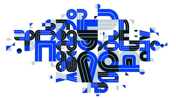Динамічна Сітка Абстрактна Векторна Композиція Дизайну Синій Мінімальний Викладений Сучасне — стоковий вектор