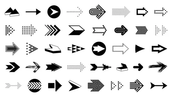 Arrows Vector Big Set Different Shapes Styles Concepts Cursors Icons — Stock Vector