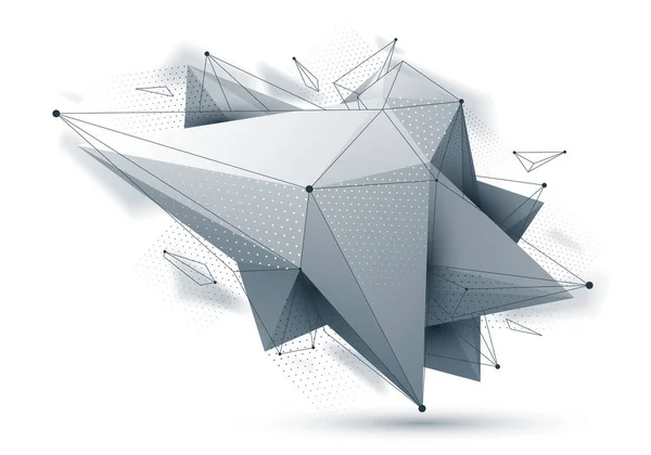 多角形ベクトル抽象デザイン 現代の未来形Aiニューラルネットワークの概念 動的技術抽象テーマ 幾何学芸術 — ストックベクタ