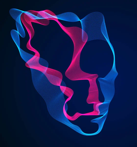 Spirit Digital Electronic Time Artificial Intelligence Vector Illustration Human Head — Stock Vector