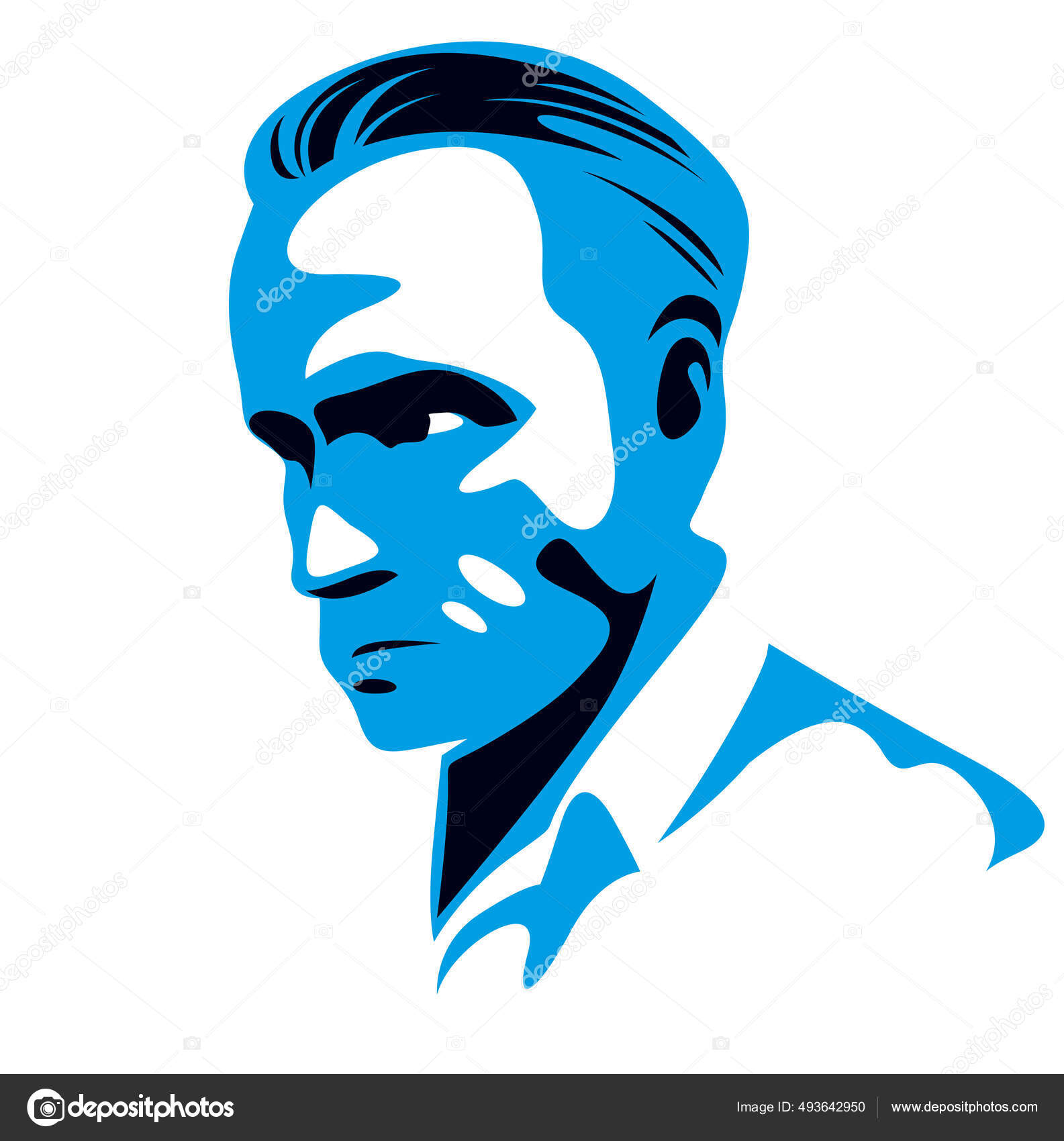 Man Face Hand Drawn. Portrait Of A Young Handsome Man. Royalty Free SVG,  Cliparts, Vectors, and Stock Illustration. Image 71549912.