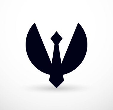 Kravat ve takım elbise yuvarlak şekilli iş adamı konsepti vektör logosu veya simgesi, iş adamı veya şirket adamı.