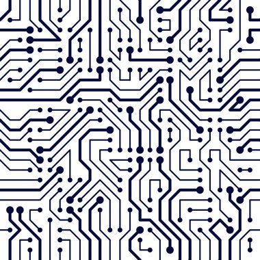 Mikroçip panosu pürüzsüz kalıp, vektör arkaplan. Devre teknolojisi elektronik duvar kâğıdı tekrar tasarımı.