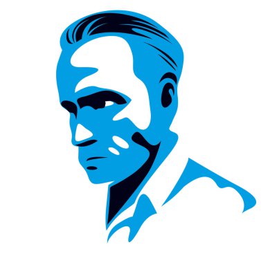 Kendine güvenen başarılı iş adamı yakışıklı adam iş adamı vektör logosu veya çizim gerçekçi tarzı.