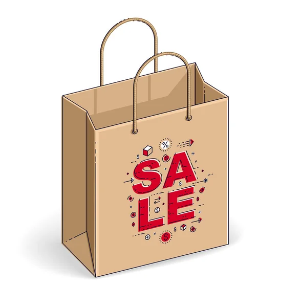 Sac Provisions Grande Vente Vente Vente Détail Rabais Black Friday — Image vectorielle