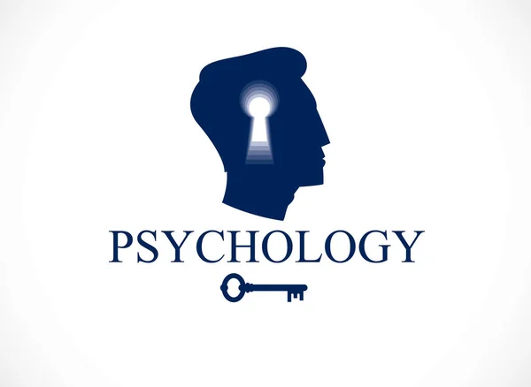 Psychologie Concept Santé Mentale Créé Avec Profil Tête Homme Trou — Image vectorielle