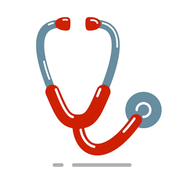 Stethoscope Vector Simple Icon Isolated White Background — Stock Vector