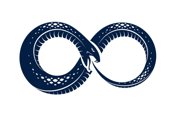 Ouroboros Slang Vorm Van Een Oneindig Symbool Eindeloze Cyclus Van — Stockvector