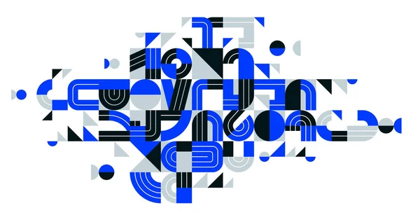 Diseño Abstracto Del Vector Composición Geométrica Abstracción Azul Aislado Blanco — Vector de stock