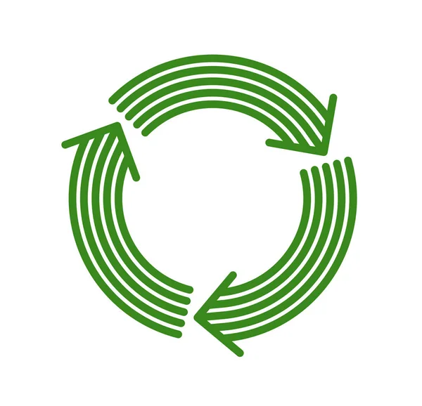 Reciclar Reutilizar Ícone Círculo Vetorial Estilo Linear Geométrico Moderno Isolado — Vetor de Stock