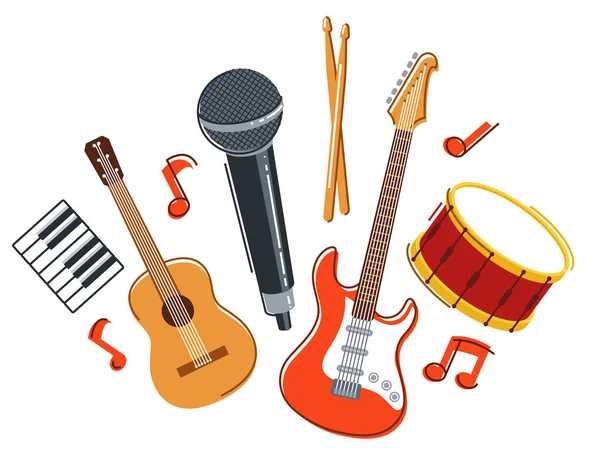 Rock Music Band Vector Flat Illustration Isolated White Background Hard — Stockový vektor