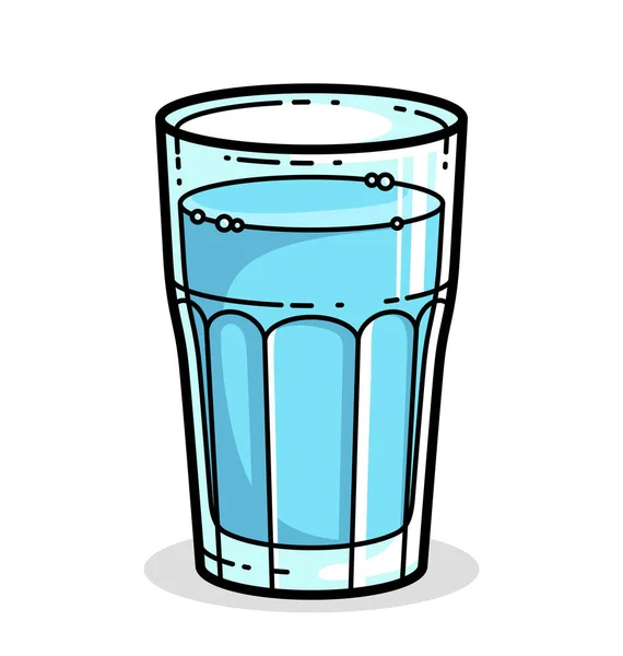 Verre Illustration Vectorielle Eau Isolé Sur Blanc Pure Eau Potable — Image vectorielle