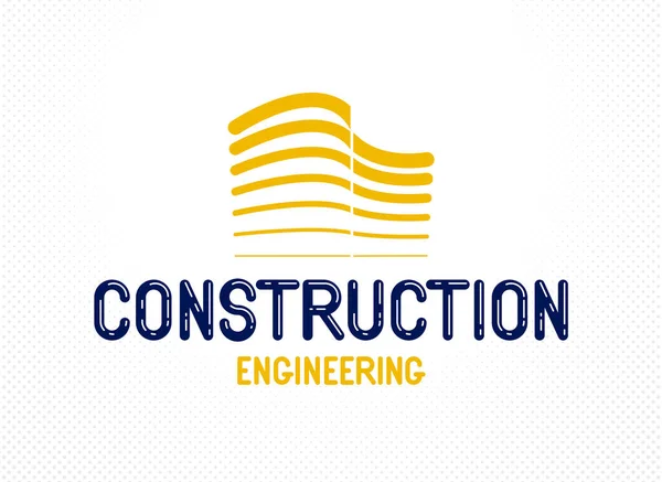 Bâtiment Élément Conception Construction Logo Vectoriel Icône Thème Immobilier Immeuble — Image vectorielle