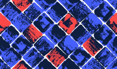 Yaşlanmış dikişsiz fayanslar vektör tasarımı, eski grunge dokusu karışık sonsuz motif, klasik sanat.