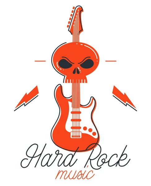 Hard Rock Heavy Metal Embléma Vagy Logó Vektor Lapos Stílusú — Stock Vector