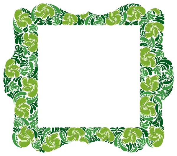 Yapraktan yapılmış çiçek çerçevesi vektör vintage tasarımı, dekoratif boş klasik stil sınırı, lüks güzel arkaplan, davet veya metin için yeri olan tebrik kartı.