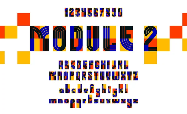 Abstrakte Geometrische Moderne Schriftart Logo Erstellung Alphabet Minimalen Tech Lineare — Stockvektor