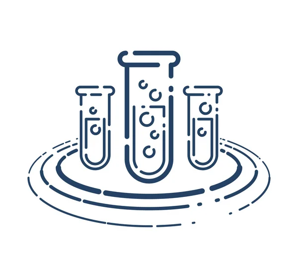 Test Tube Vector Simple Linear Icon Science Chemistry Medicine Analysis — Stock Vector