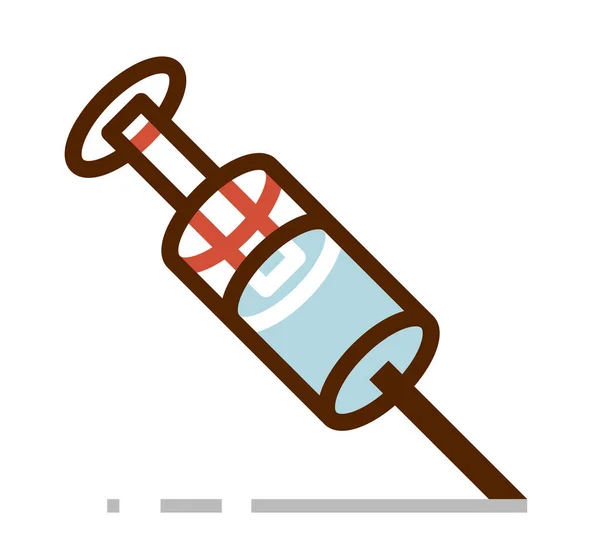Vaccination Theme Vector Illustration Syringe Isolated White Epidemic Pandemic Coronavirus — Stock Vector