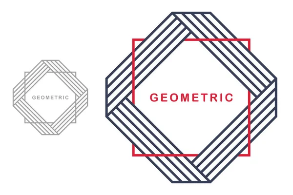 Soyut Geometrik Vektör Logosu Beyaz Doğrusal Grafik Tasarım Modern Tarz — Stok Vektör