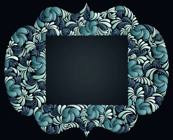 Floral Frame Made Leaves Vector Vintage Design Decorative Blank Classic — Stock Vector