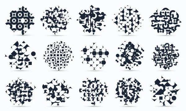 Fondos Geométricos Abstractos Gran Conjunto Aislado Vector Elementos Diseño Blanco — Vector de stock