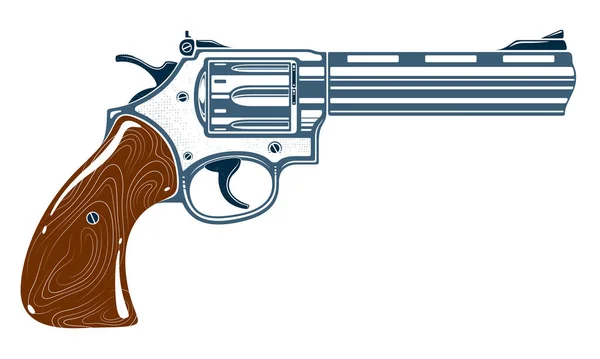 Illustration Vectorielle Revolver Arme Poing Détaillée Isolée Sur Fond Blanc — Image vectorielle
