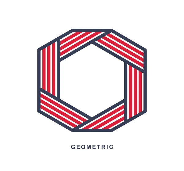 Soyut Geometrik Vektör Logosu Beyaz Doğrusal Grafik Tasarım Modern Tarz — Stok Vektör