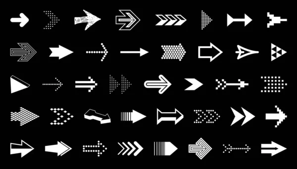 Diverse Arrow Cursors Vector Set Different Shapes Styles Concepts Arrows — Stock Vector