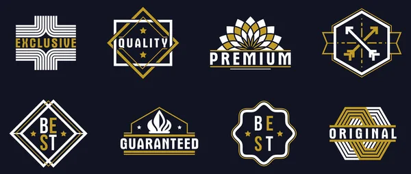 Premium Beste Kwaliteit Vectoremblemen Collectie Van Donker Badges Logo Voor — Stockvector
