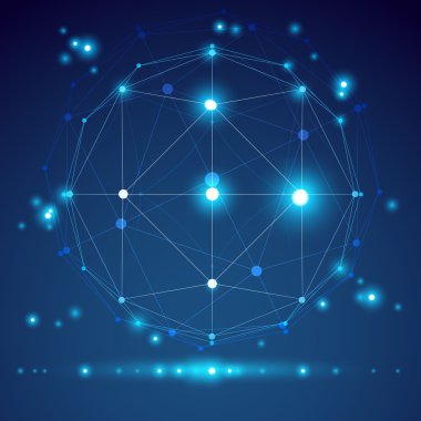 3d origami soyut tel kafes nesnesi, vektör arka tasarımı YYK