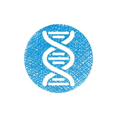 DNA vektör simge el ile çizilmiş çizgiler doku.