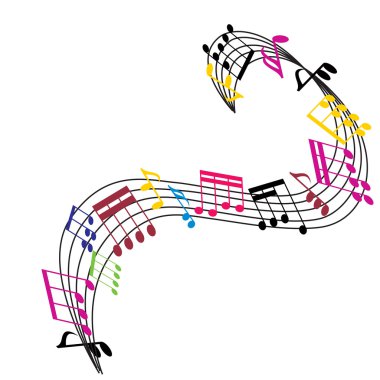 müzik notlar arka plan, şık müzikal Tema kompozisyon, vecto