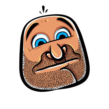 komik karikatür face anız, vektör çizim ile.