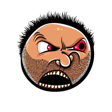 kızgın karikatür face anız, vektör çizim ile.