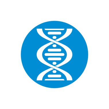 Beyaz arkaplanda DNA vektör simgesi izole edildi.