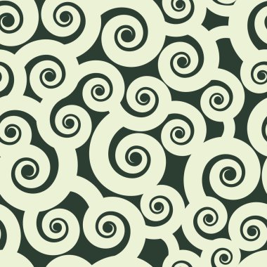 Seamless modeli, siyah ve beyaz vektör arka plan bukleler.