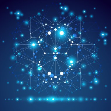 3d origami poligonal kafes nesnesini soyut, geometrik desi vektör