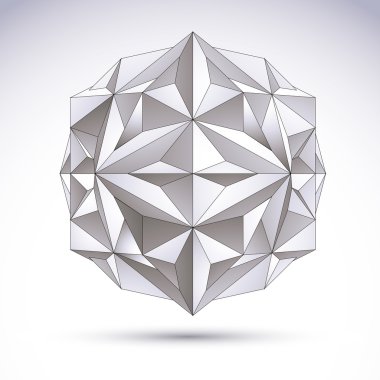 soyut 3d origami poligonal nesne, vektör geometrik tasarım el