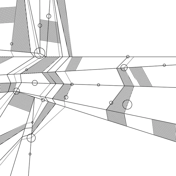 Vektorgrafik abstrakt geometrisk bakgrund, techno stil svart och whi — Stock vektor